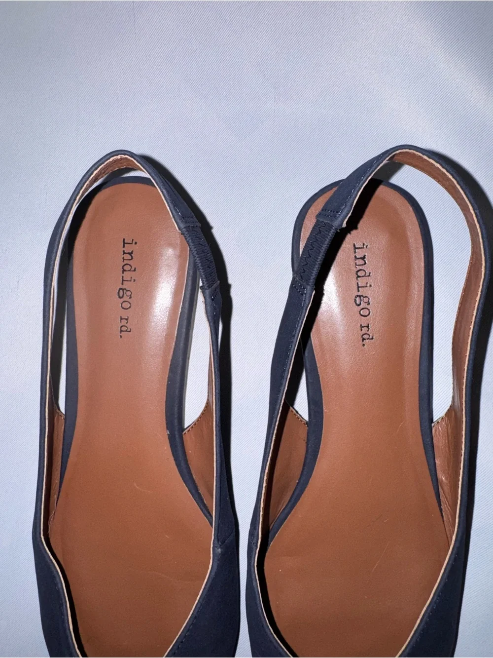 Indigo rd. Pointed Navy Slingback Flats, Size 8